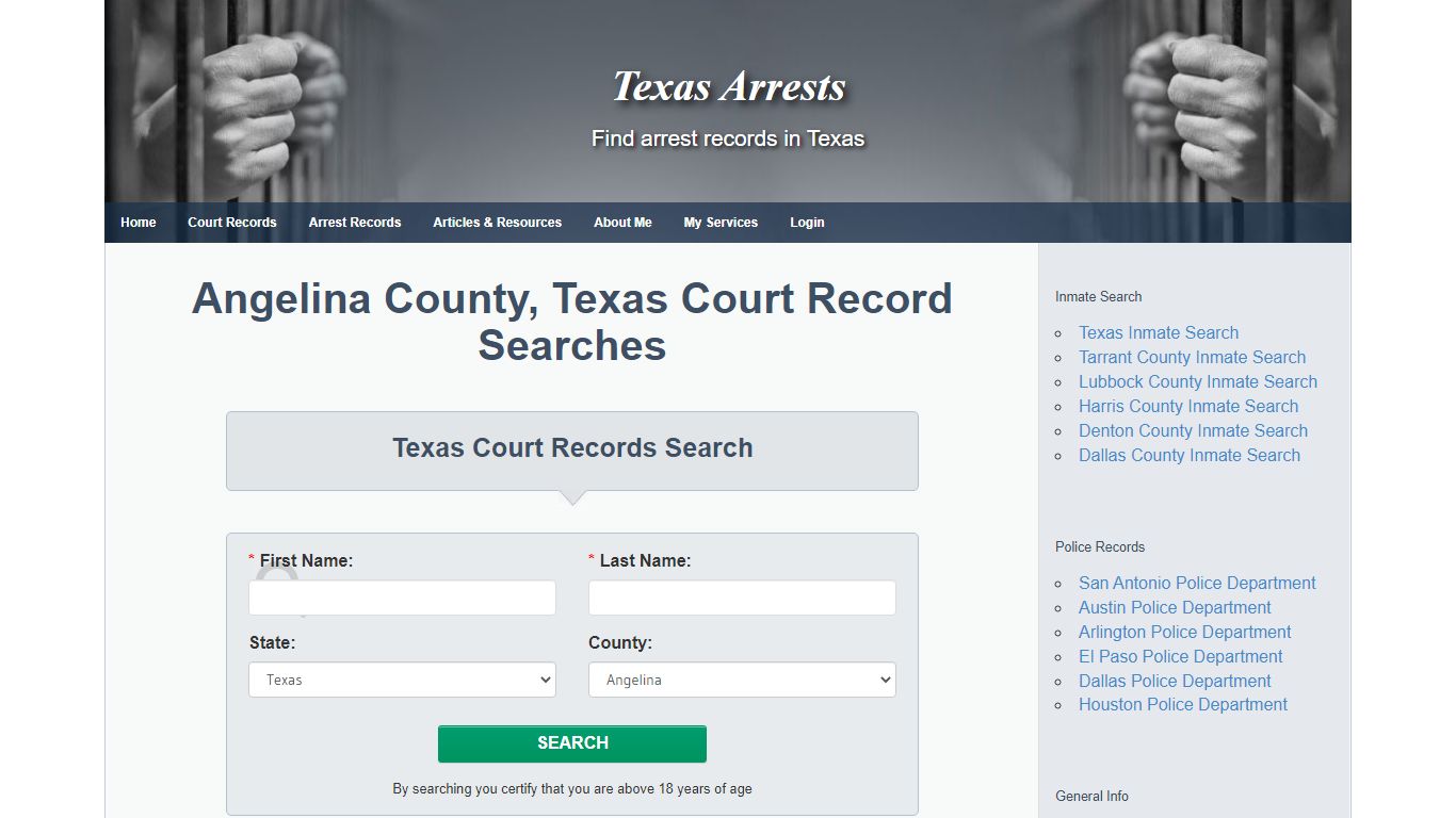 Angelina County, Texas Court Record Searches - Texas Arrests